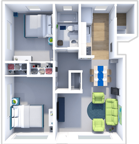 a floor plan of a 1 bedroom apartment